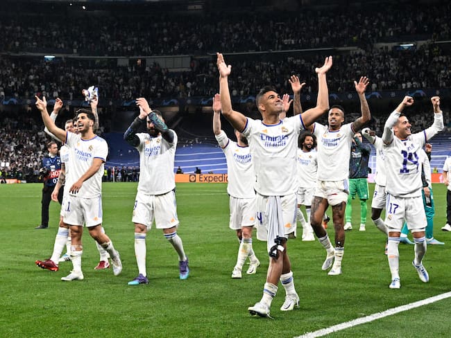 Real Madrid celebra la victoria ante el Manchester City. Crédito: AFP