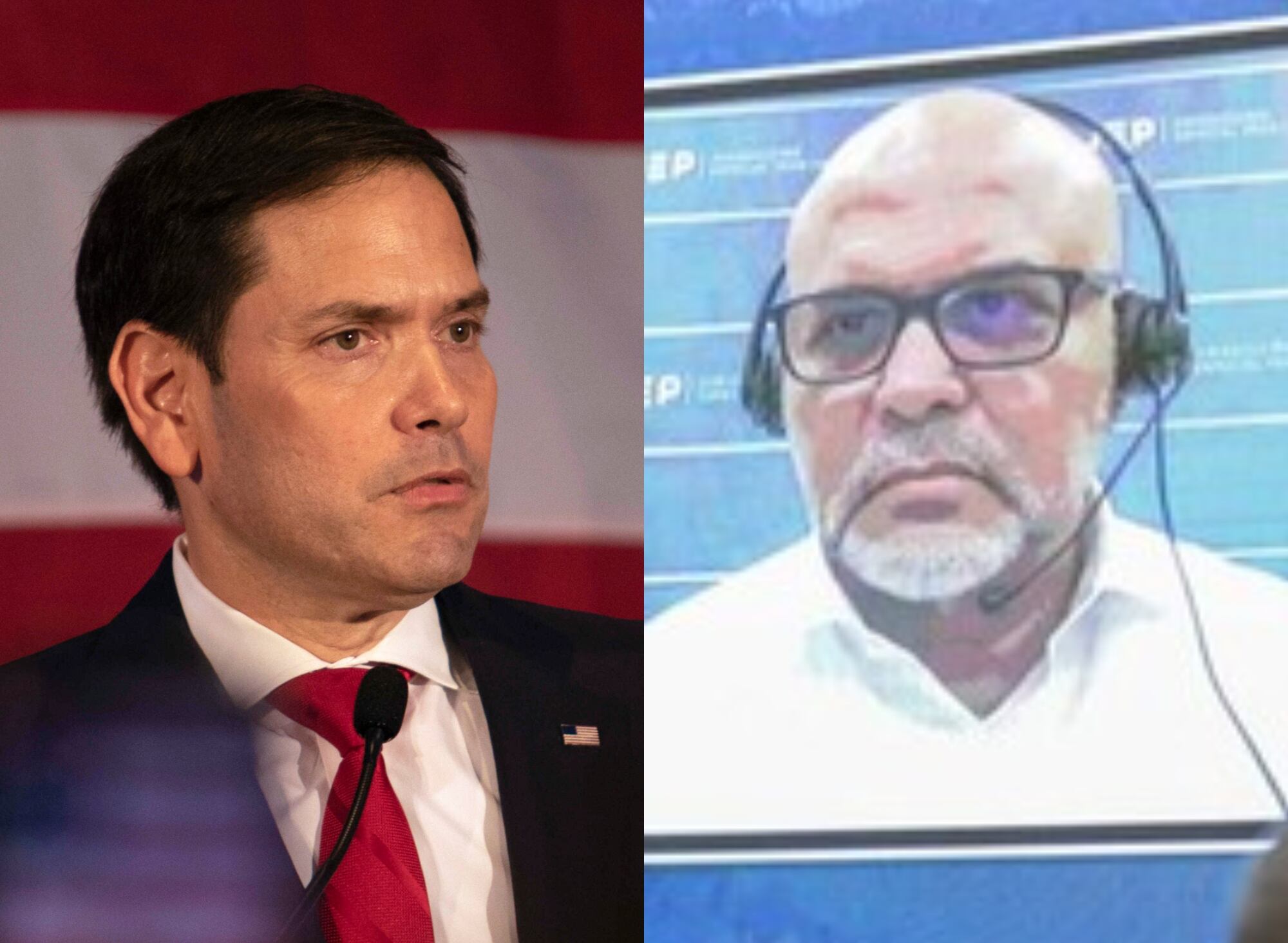 Marco Rubio y Salvatore Mancuso. Foto: (Photo by Saul Martinez/Getty Images) / (Cortesía JEP)