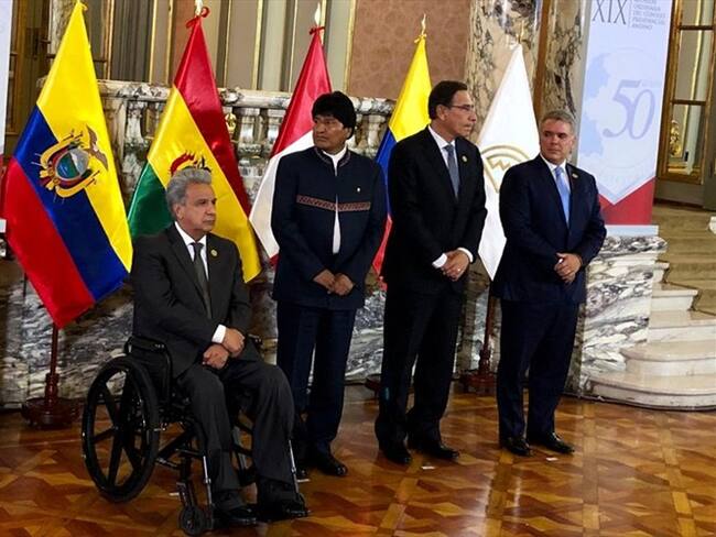 Presidentes de Colombia, Perú, Ecuador y Bolivia. Foto: Redacción W Radio