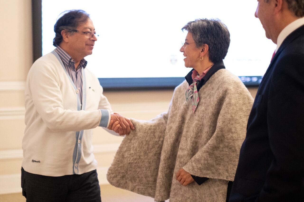 Presidente Gustavo Petro y la alcaldesa de Bogotá, Claudia López. Foto: Colprensa.