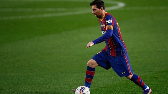Lionel Messi en el partido entre el Barcelona vs Valencia, de la Liga Santander 2021. Foto: Getty Images