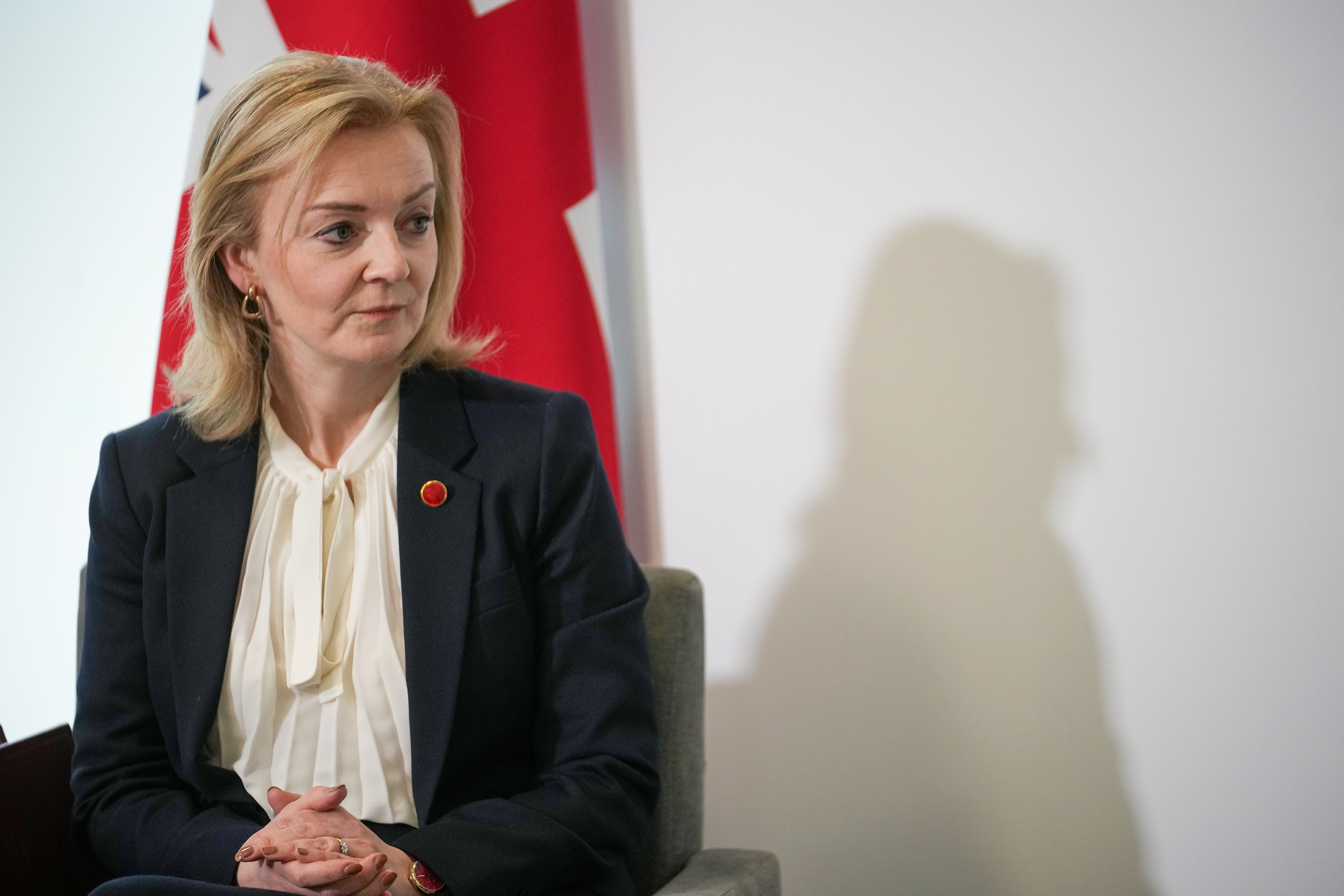 LIVERPOOL, ENGLAND - DECEMBER 11: British Foreign Secretary Liz Truss holds a bilateral meeting with European Union High Representative for Foreign Affairs and Security Policy Josep Borrell Fontelles (unseen) on day one of the G7 Summit Of Foreign And Development Ministers at the Museum of Liverpool. Other G7 development ministers attended virtually. December 11, 2021 in Liverpool, England. This is the second in-person meeting of G7 foreign ministers during the UK's G7 presidency, following an event in London in May. The UK also hosted the G7 Leaders' Summit in Carbis Bay earlier this year. (Photo by Christopher Furlong/Getty Images)