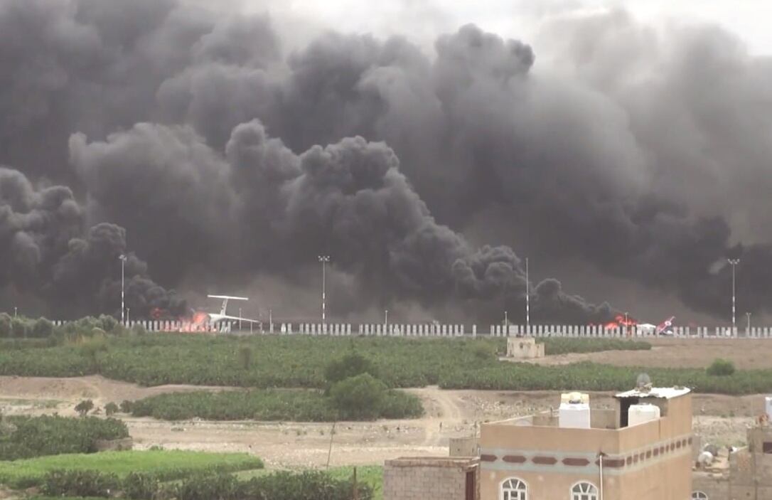 Bombardeo israelí en Yemen. Foto: EFE/EPA/HOUTHI YEMEN NEWS AGENCY.