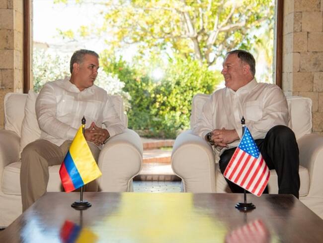 Secretario de Estado de EEUU, Mike Pompeo, y presidente Iván Duque se reúnen en Cartagena. Foto: Colprensa