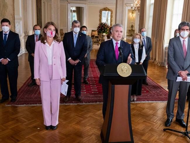 El presidente Iván Duque y funcionarios del gabinete se reunieron con las Altas Cortes en el marco del diálogo nacional para conjurar la crisis. Foto: Presidencia de la República