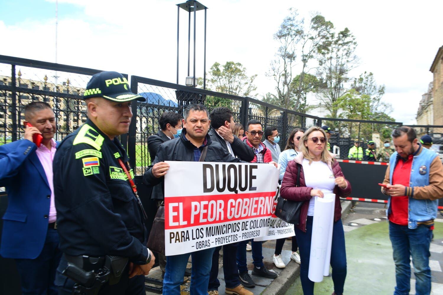 Mandatarios boyacenses protestando . Foto: Alcaldía de Oicatá