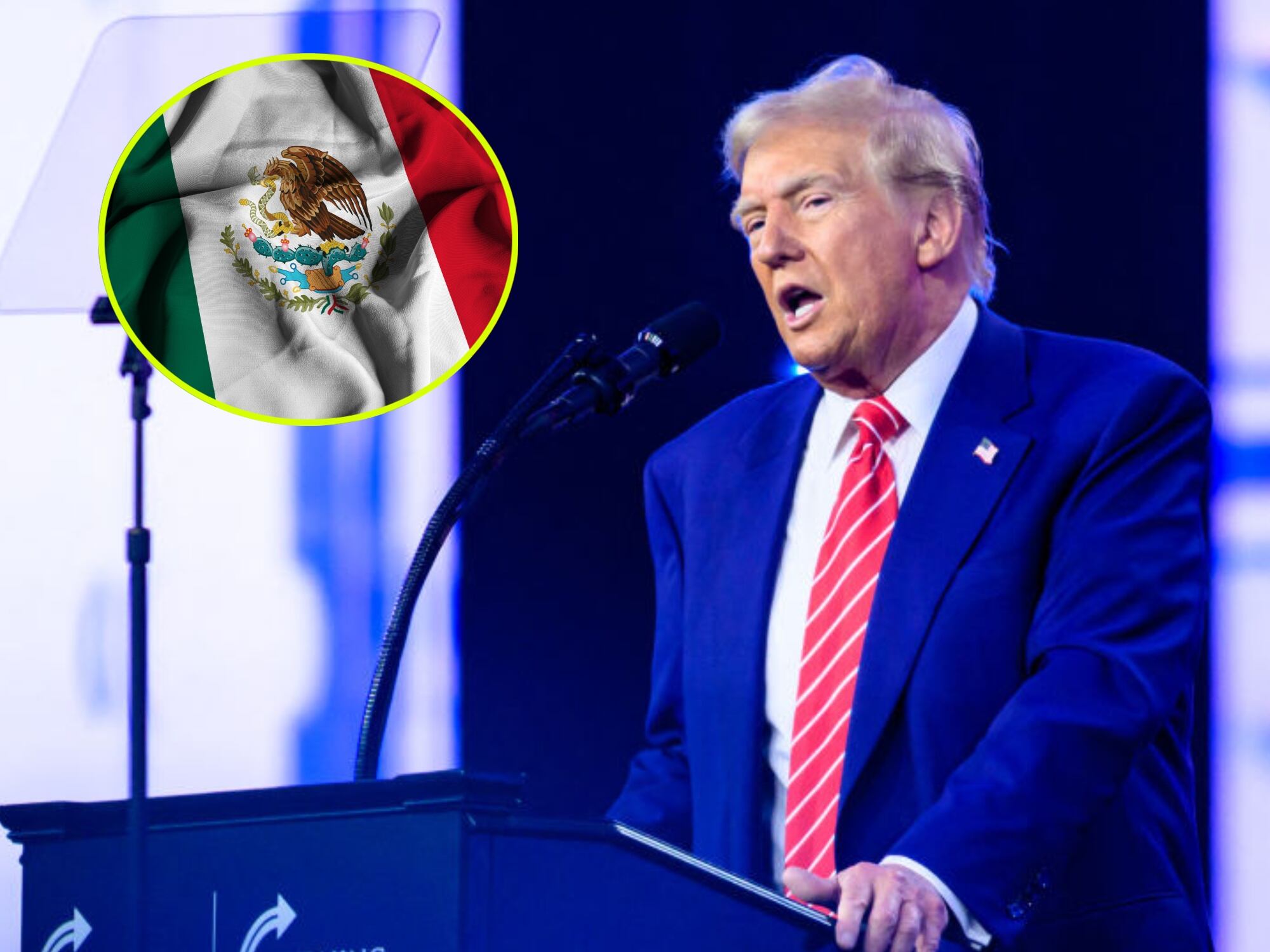 Donald Trump. I Foto: JOSH EDELSON/AFP via Getty Images. Bandera de México. I Foto: Getty Images.