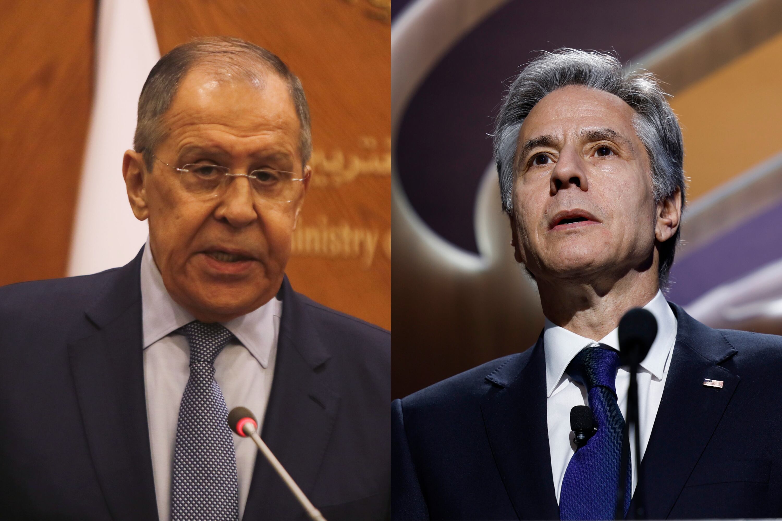 Serguéi Lavrov, ministro de Asuntos Exteriores de Rusia y Antony Blinken, secretario de Estado de EE.UU. | Fotos: GettyImages