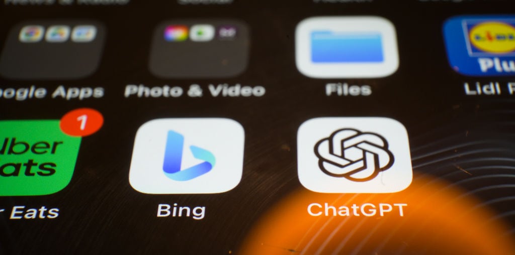 Las aplicaciones de Bing y ChatGPT, imagen de referencia. Foto: Jaap Arriens/NurPhoto