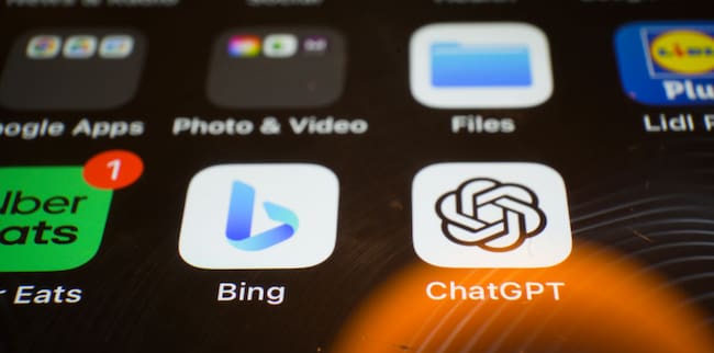 Las aplicaciones de Bing y ChatGPT, imagen de referencia. Foto: Jaap Arriens/NurPhoto