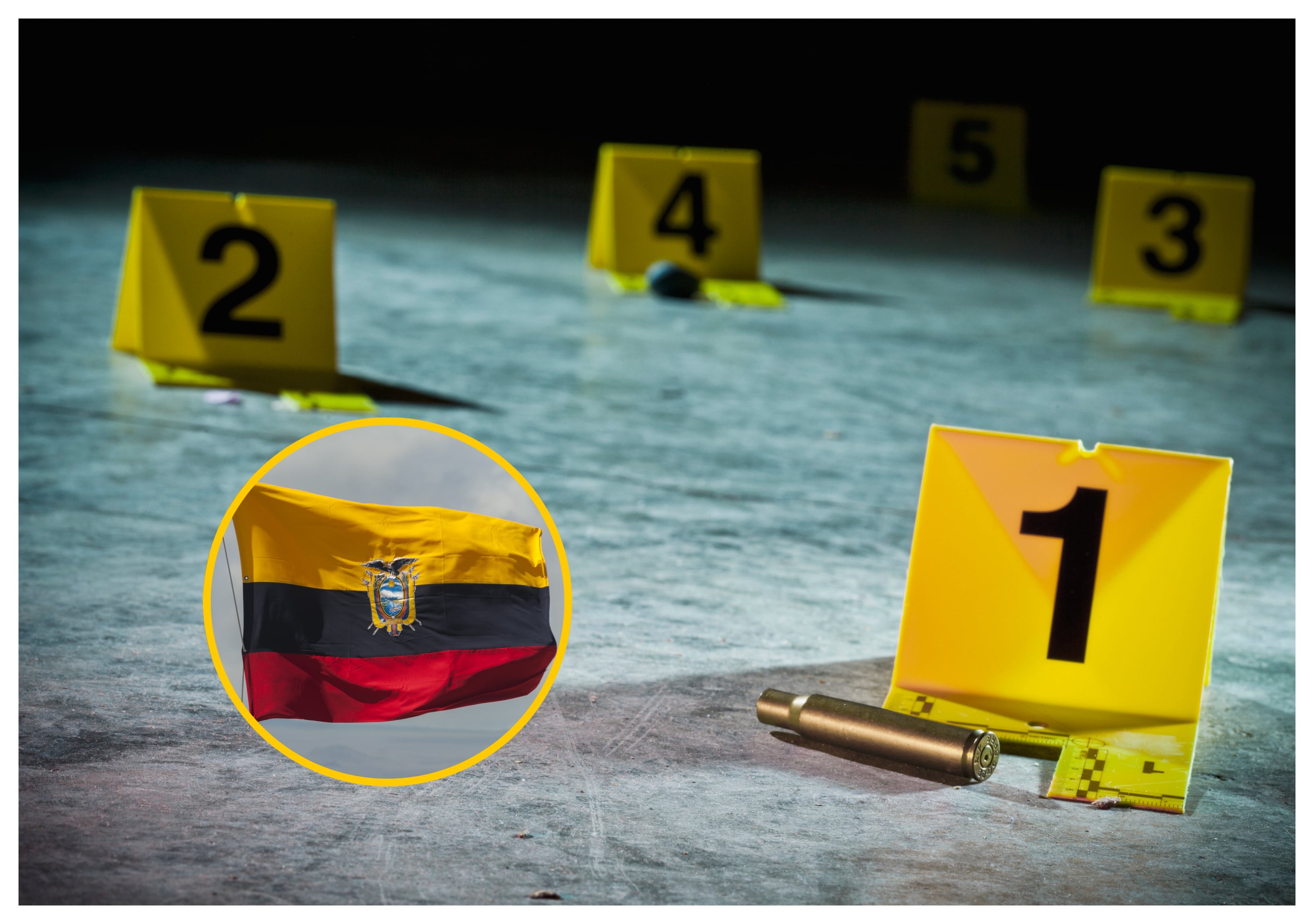 Referencia de crimen y bandera de Ecuador. Foto: Paul Taylor.