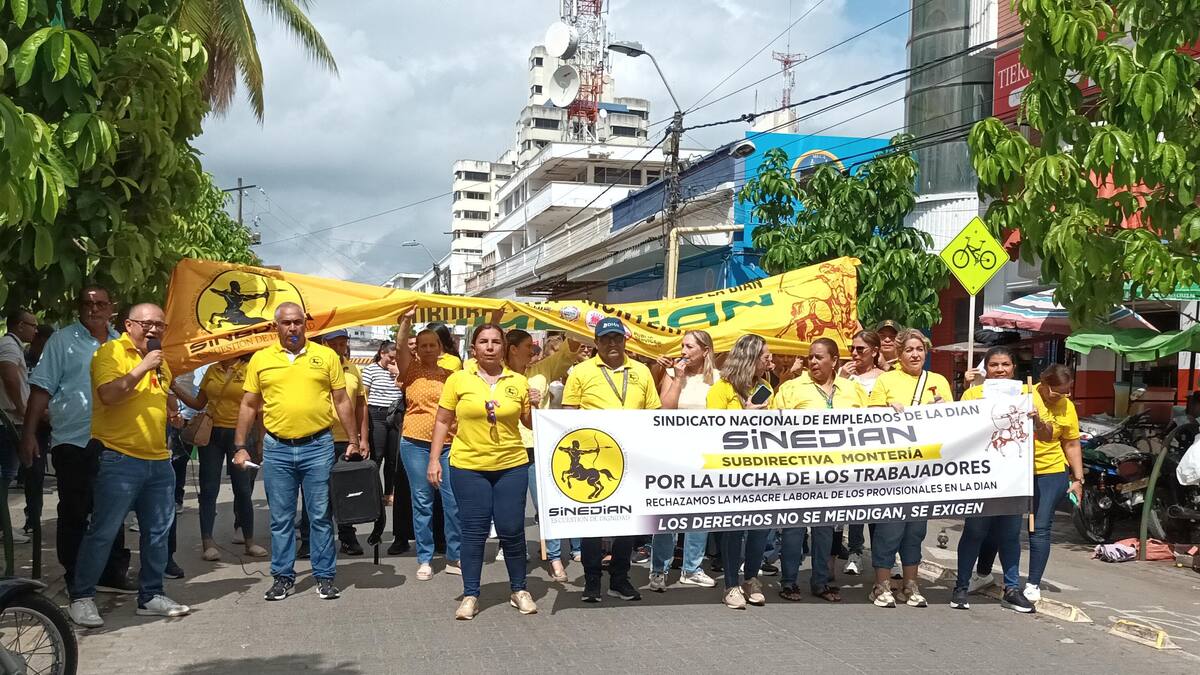 Sindicato de la Dian protestó en contra del Gobierno Nacional en Montería