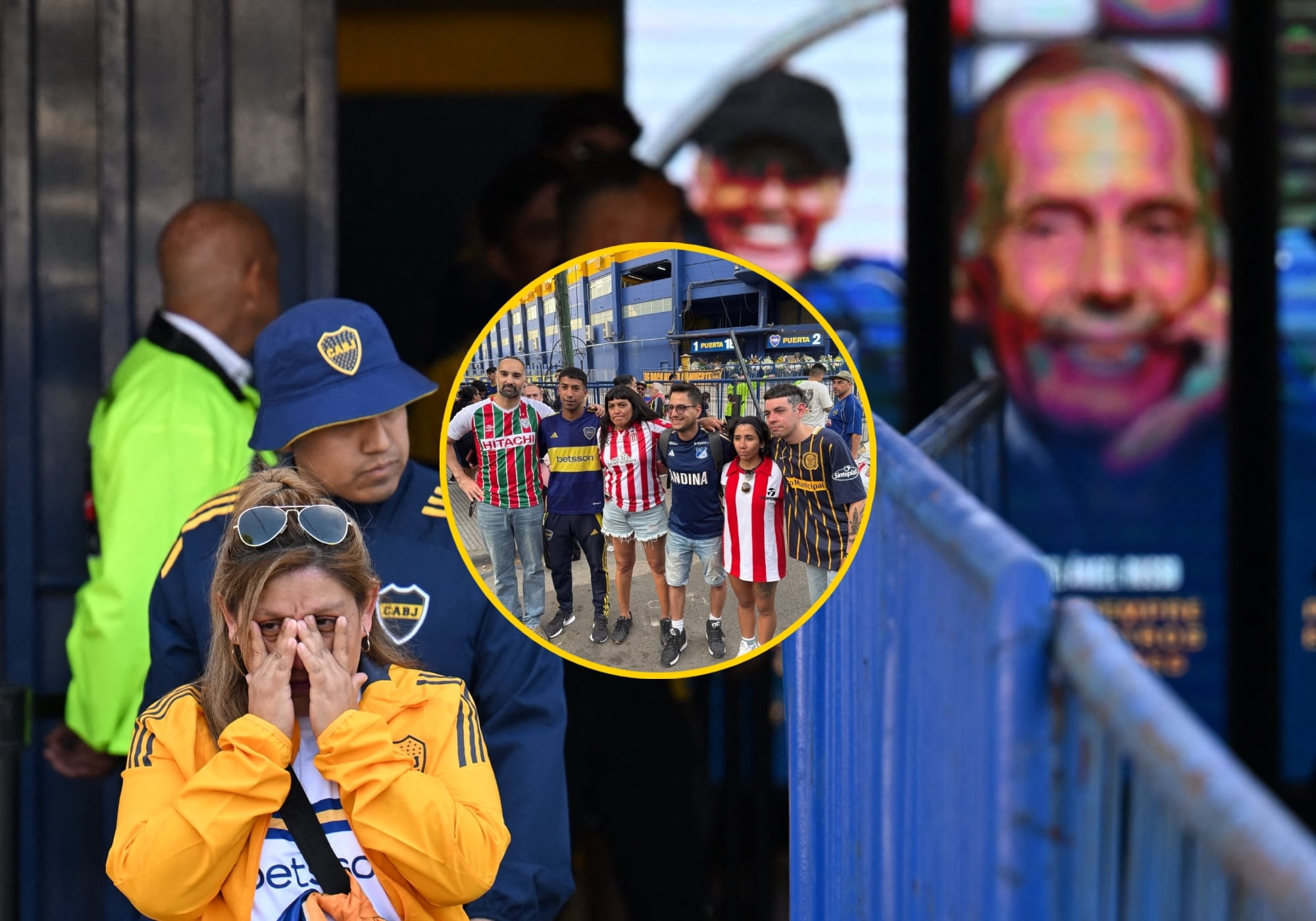 Hinchas de Boca, River Plate y otros clubes se unen en la Bombonera para despedir a Miguel Ángel Russo. Foto: AFP/ Suministrada.