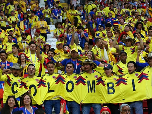 El &quot;mar amarillo&quot; también ha acompañado los partidos de la selección Colombia en el Mundial de Rusia 2018. Foto: Getty Images