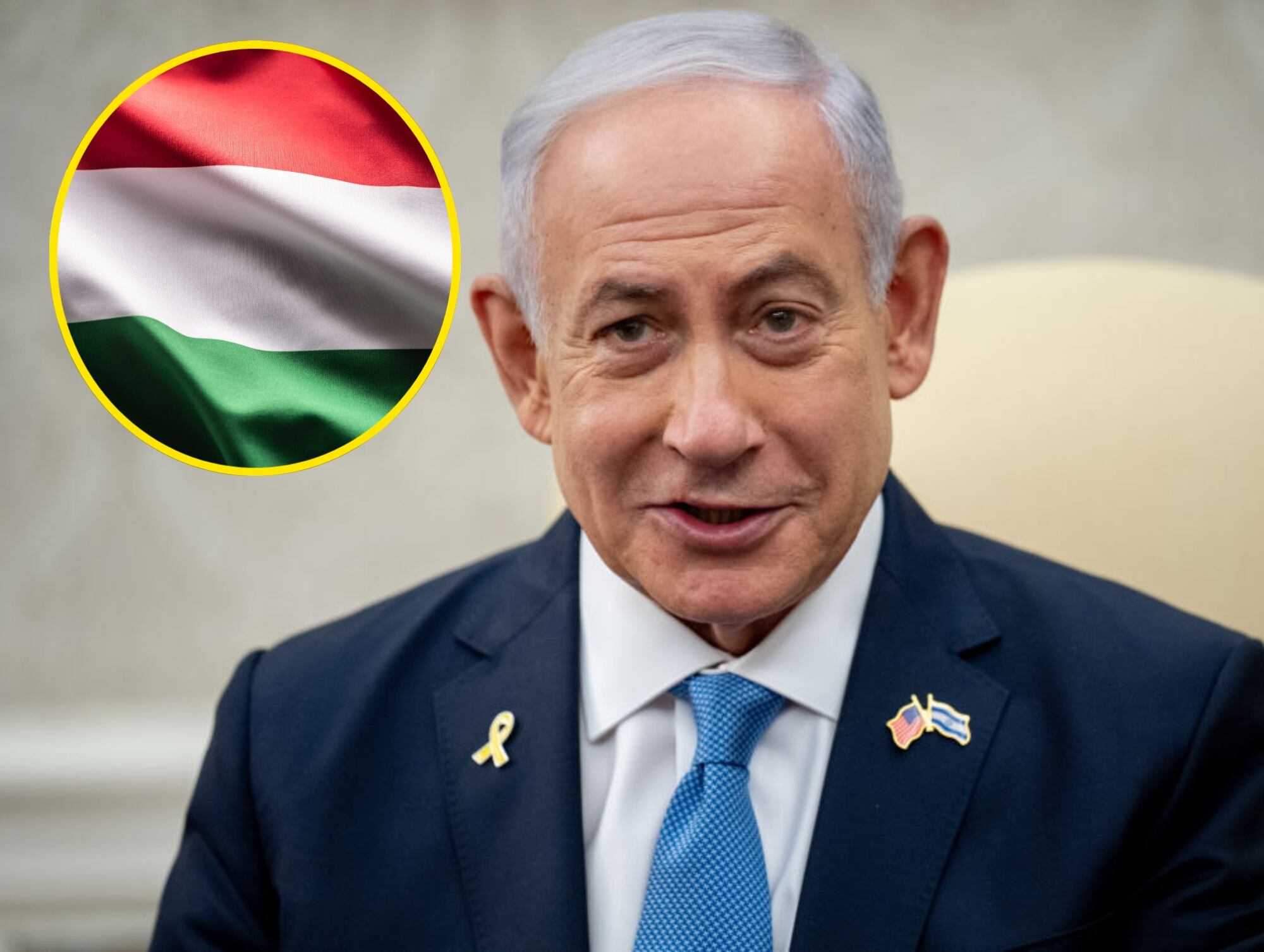 Benjamín Netanyahu. I Foto:  Andrew Harnik/Getty Images. Bandera de Hungría. I Foto: Getty Images.