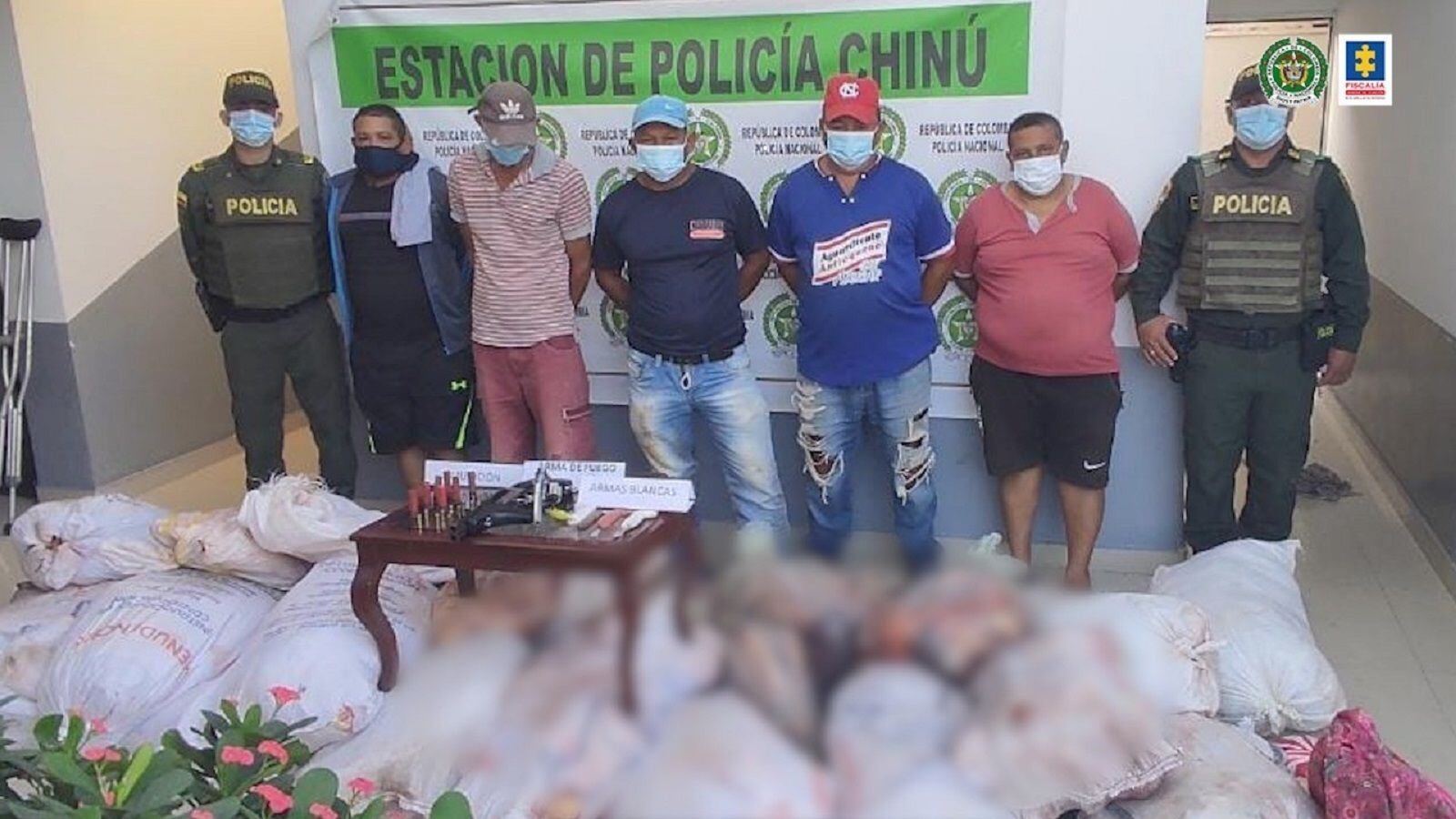 Casa por cárcel para cinco hombres que habrían robado varias reses en Córdoba. Foto: Fiscalía.