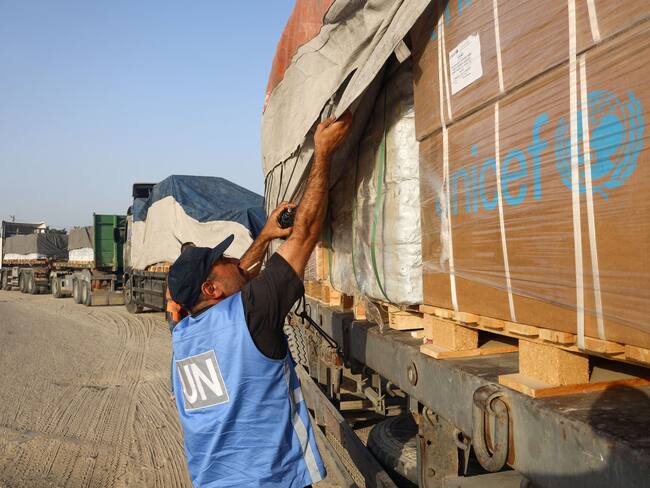 Camiones de Naciones Unidas en Gaza | Foto: GettyImages