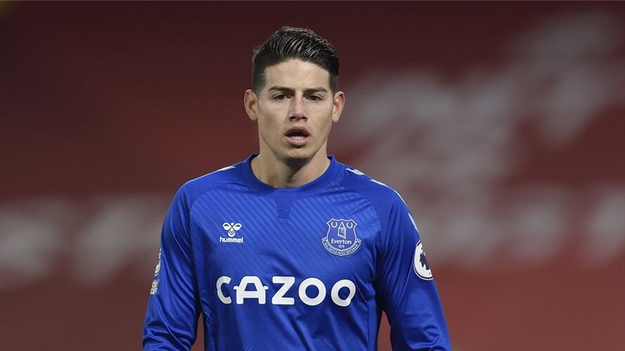 James Rodríguez podría perderse el partido del Everton ante el West Bromwich. Foto: Emma Simpson/Everton FC via Getty Images