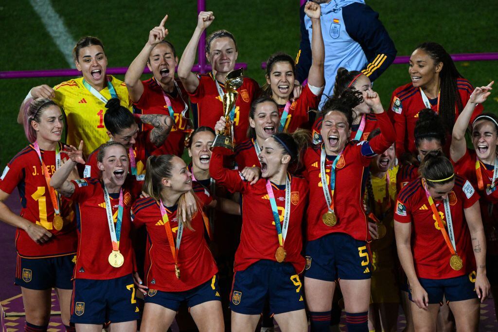 Selección de Fútbol Femenino de España. (Photo by Saeed KHAN / AFP) (Photo by SAEED KHAN/AFP via Getty Images)