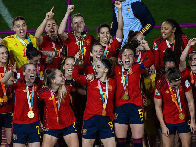 Selección de Fútbol Femenino de España. (Photo by Saeed KHAN / AFP) (Photo by SAEED KHAN/AFP via Getty Images)