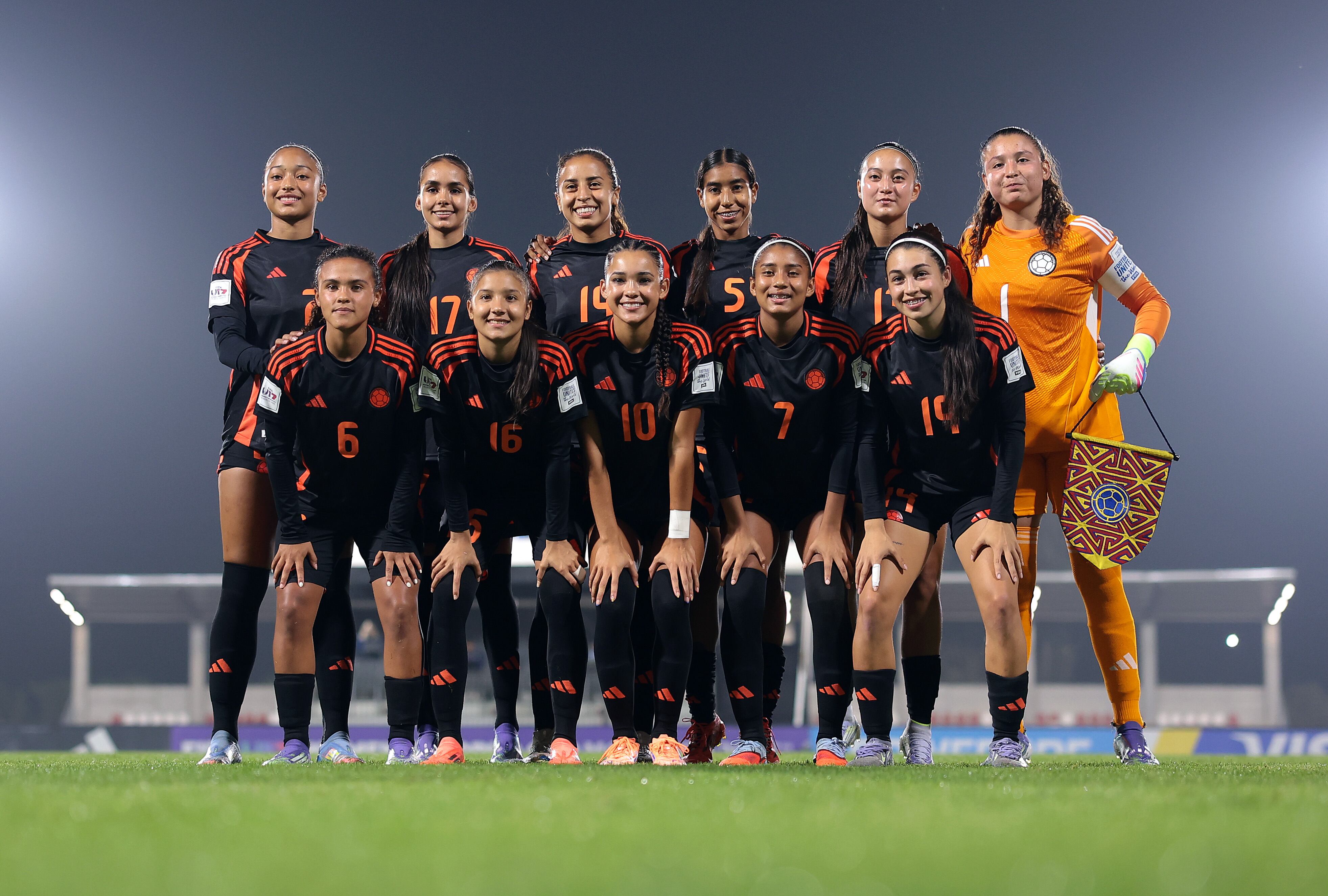 Selección Colombia Sub-17 antes del encuentro ante España en el Mundial de Marruecos 2025. FOTO: Jonathan Moscrop/FIFA