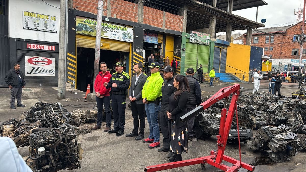 Operativo contra el tráfico de autopartes en Bogotá: Hallaron más de 250 motores de carros alterados