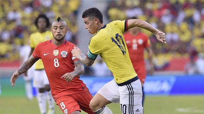 Los goles de Colombia ante Chile. Foto: Getty