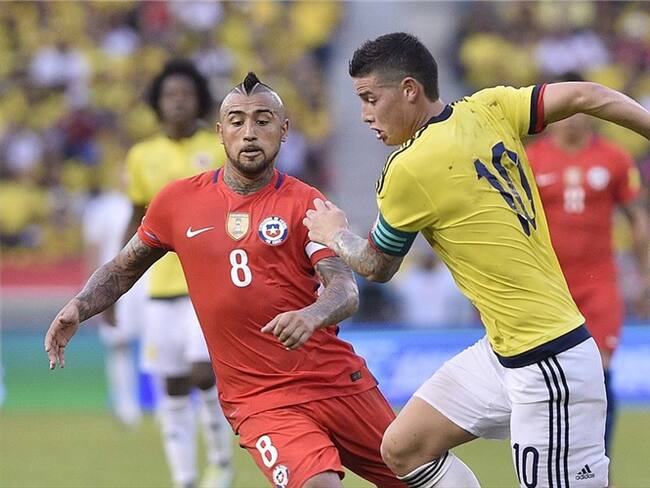 Los goles de Colombia ante Chile. Foto: Getty