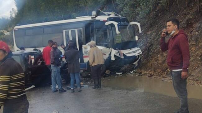 El hecho se presentó sobre la vía que conduce a la vereda La Trinidad.. Foto: Suministrada
