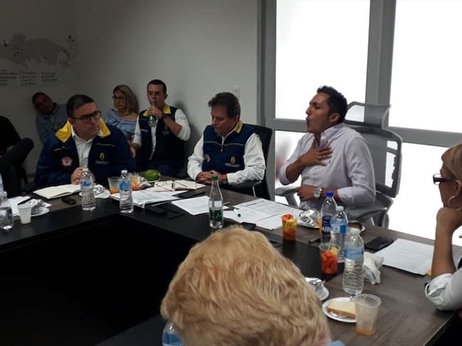 Reunión de la UNGR con el alcalde de Pereira, Juan Pablo Gallo. Foto: Unidad Nacional de Gestión de Riesgo