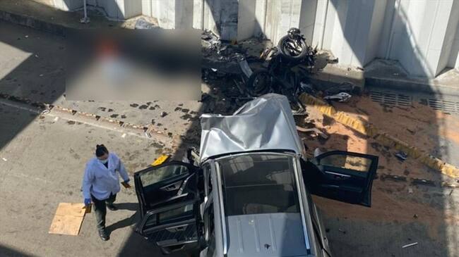 De acuerdo con el reporte de las autoridades, se trató de un choque entre un vehículo particular y una moto. Foto: Proporcionada por Karen Bohórquez