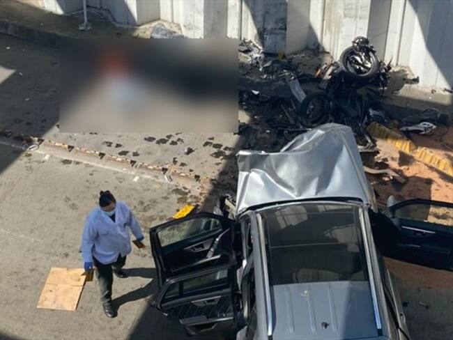 De acuerdo con el reporte de las autoridades, se trató de un choque entre un vehículo particular y una moto. Foto: Proporcionada por Karen Bohórquez