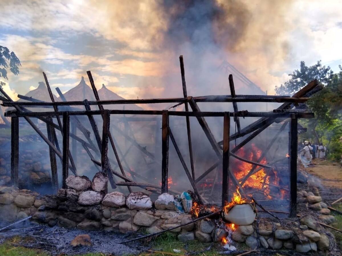 15 bohíos quemados por un incendio en Kankawarwa, pueblo indígena de Sierra Nevada