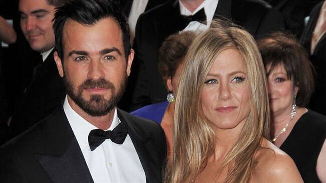 Justin Theroux y Jennifer Aniston. Foto: Bang Media