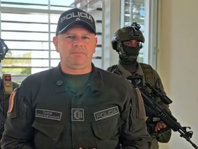 Comandante encargado del Departamento de Policía Cauca, coronel Mario Bustamante. Crédito: Policía Nacional.