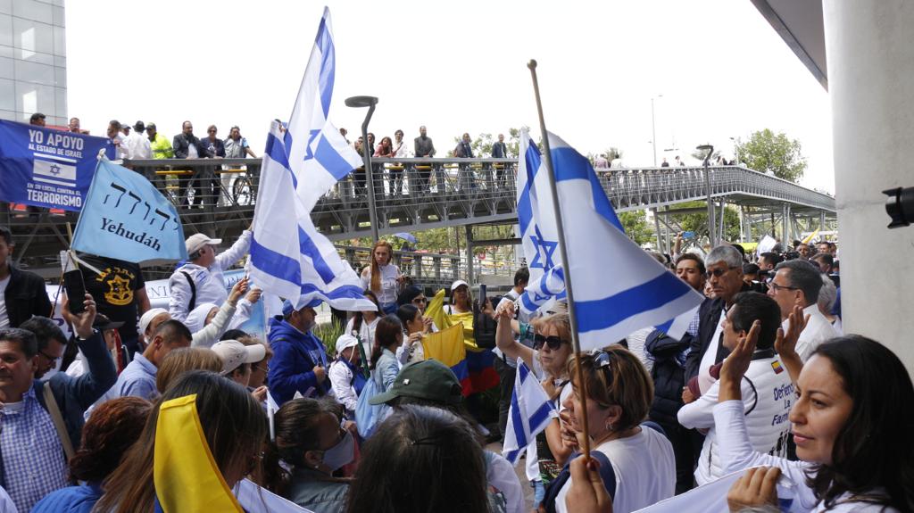 Manifestaciones en la Embajada de Israel en Bogotá. Foto: Suministrada