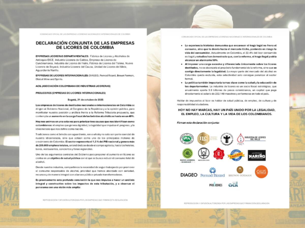 Empresas de licores del país se unen en contra de la reforma tributaria que aumentará los impuestos