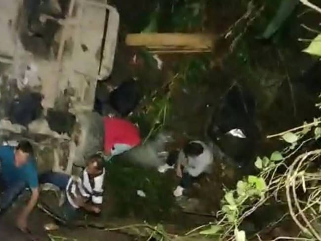 Accidente de Jeep en Santa Rosa de Cabal / Foto: Suministrada comunidad