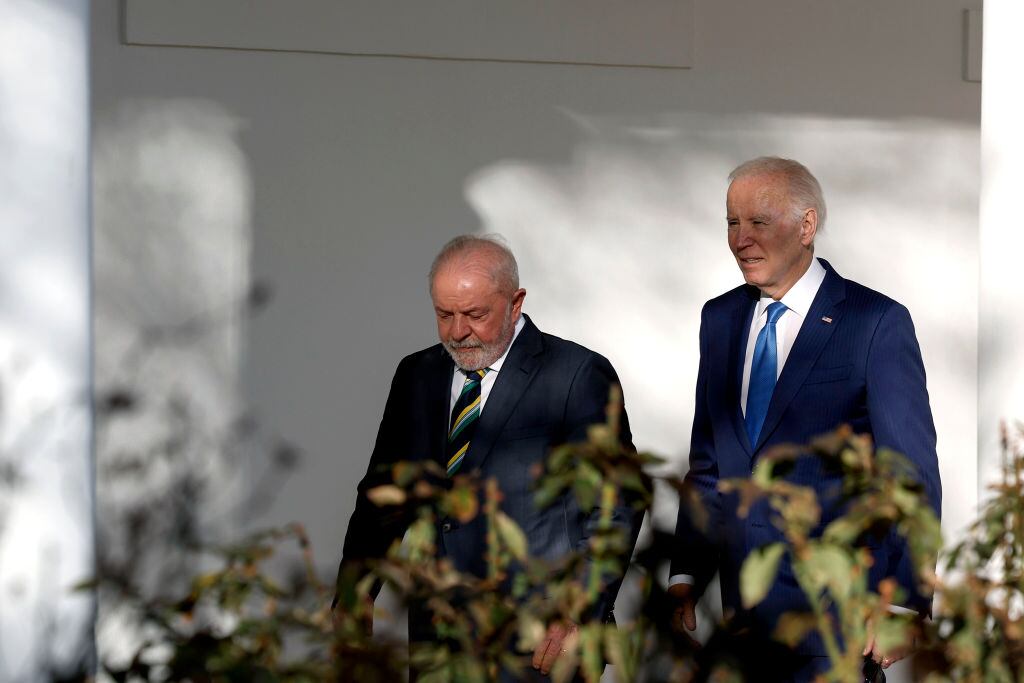 Presidente estadounidense, Joe Biden, y su homólogo brasileño, Luiz Inácio Lula da Silva. Foto: Getty Images.