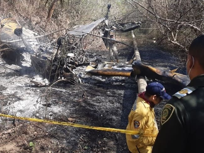 Se estrelló avioneta en la vía Ciénaga – Fundación en el Magdalena. Foto: Policía Metropolitana