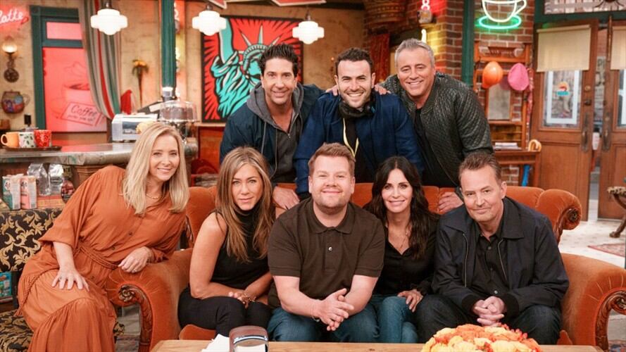 Elenco de 'Friends' en The Late Late Show con James Corden. Foto: Getty Images