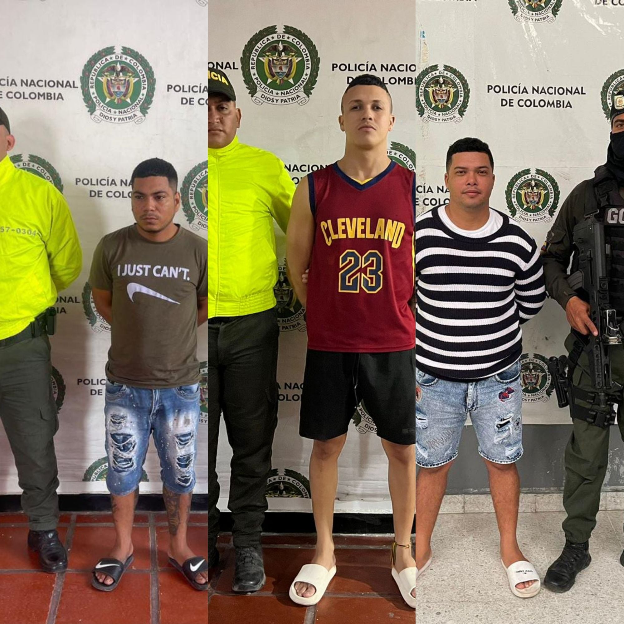 Los hombres pertenecían a grupos criminales. Foto: Policía Metropolitana de Barranquilla.