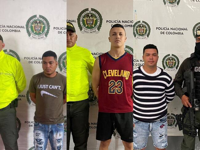Los hombres pertenecían a grupos criminales. Foto: Policía Metropolitana de Barranquilla.