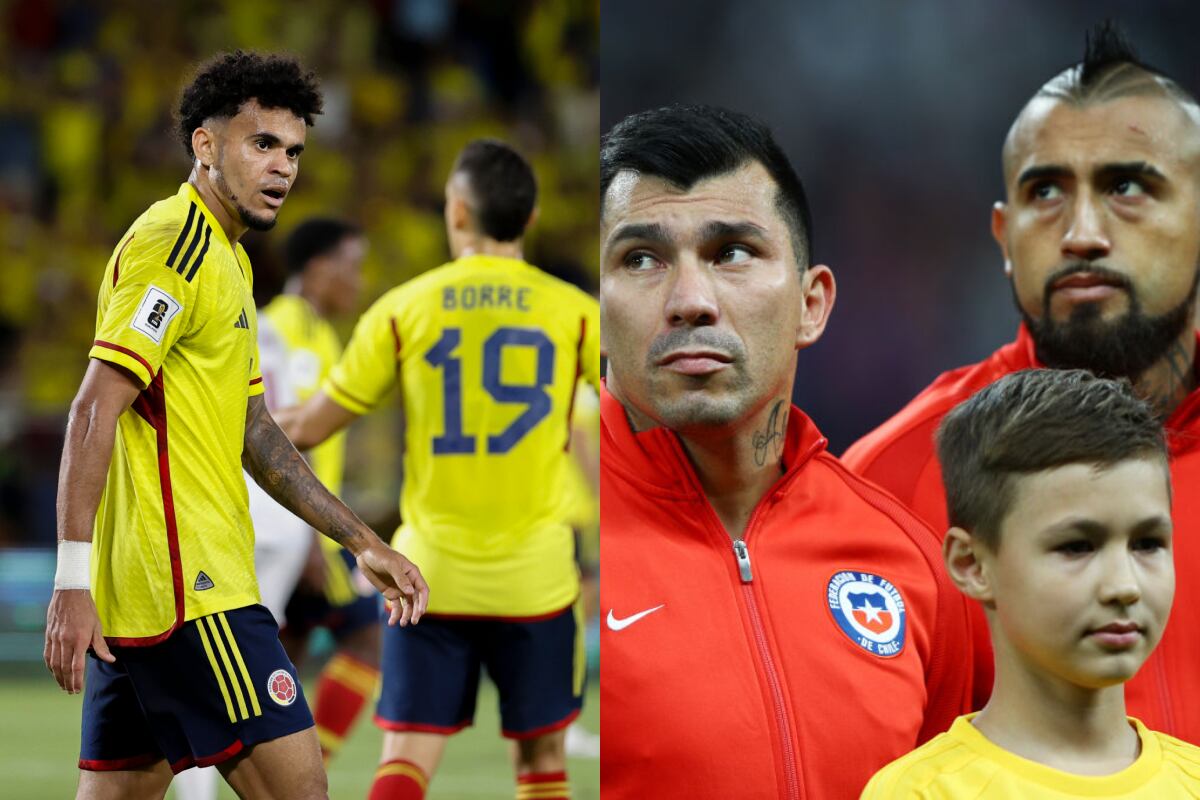 Selección colombiana y selección chilena de fútbol. Fotos: Efe/Getty Images.