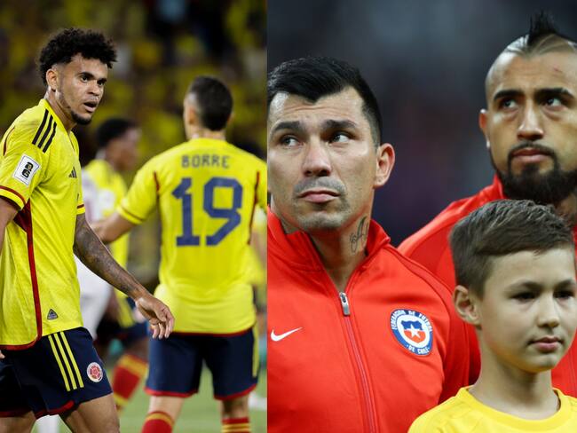 Selección colombiana y selección chilena de fútbol. Fotos: Efe/Getty Images.
