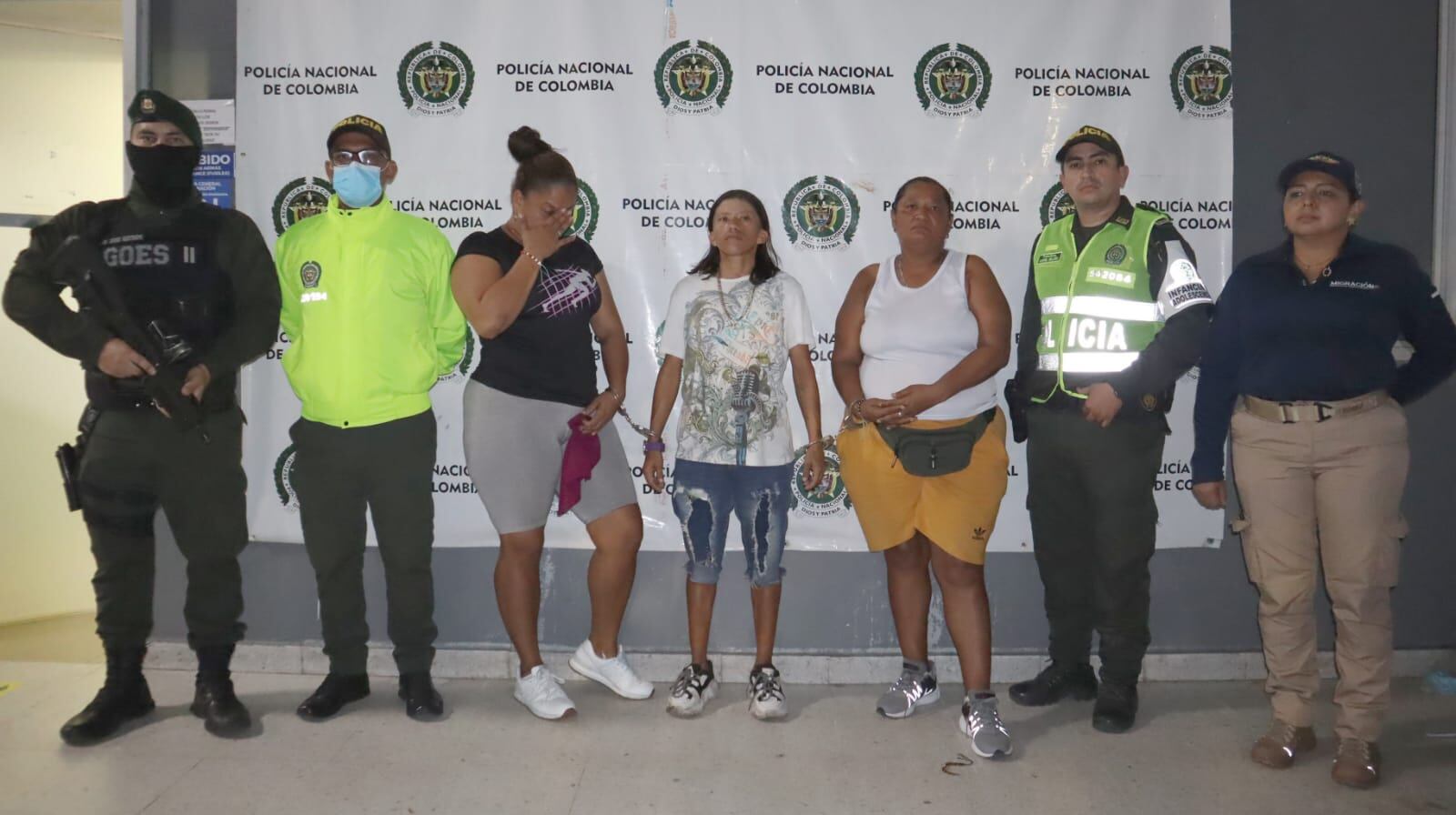 Capturan a integrantes de red de proxenetismo en Barranquilla. Foto: Policía Metropolitana de Barranquilla.