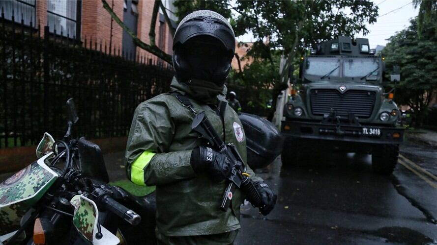 Militares integrantes de la Décima Tercera brigada de la Quinta división. Foto: Colprensa - Camila Díaz