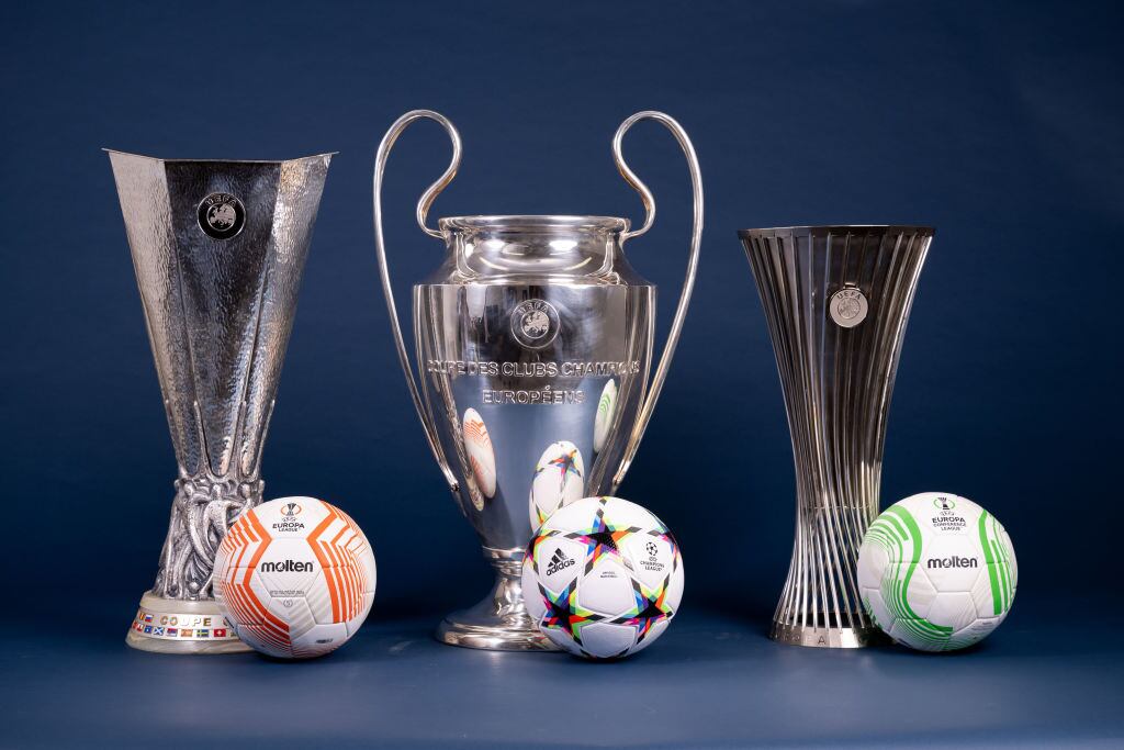 Copas de la Liga de Campeones, Europa League y Conference League. I Foto: Kristian Skeie - UEFA/UEFA via Getty Images.