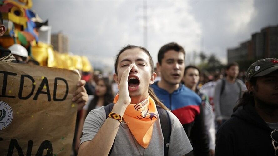 Para el caso de Tunja la Policía dispuso de 600 uniformados para hacer acompañamiento a la marcha. . Foto: Colprensa