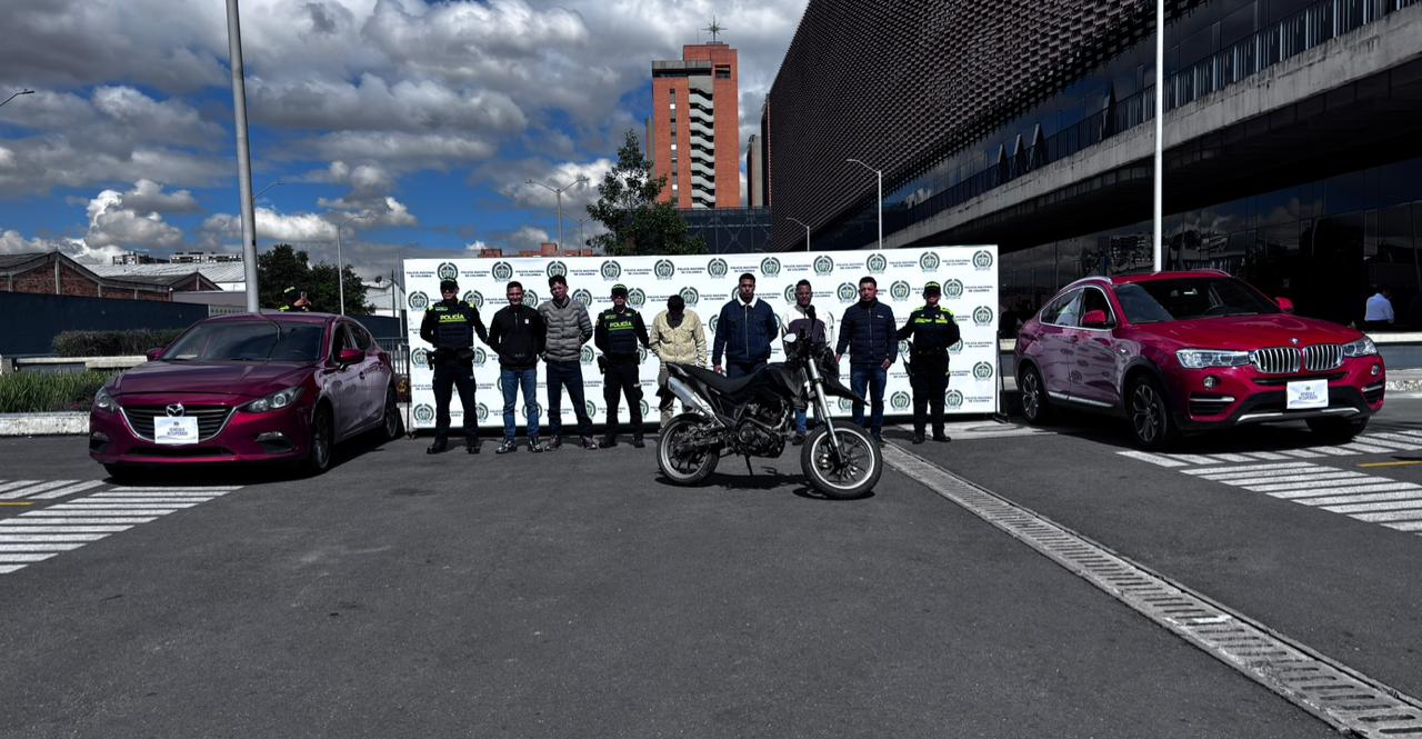 Capturan a ladrones de carros en Bogotá: en el último mes habían robado siete automotores. Foto: suministrada.